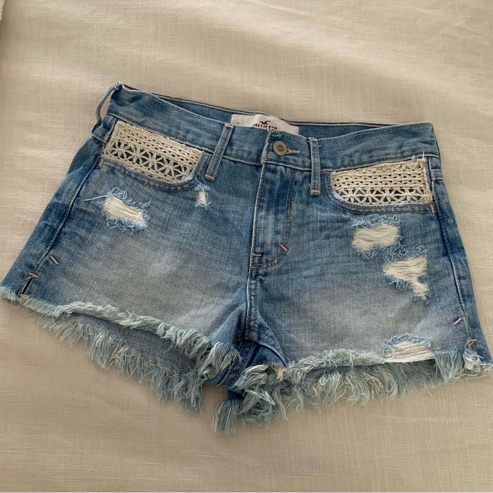 Hollister Crochet Pocket Denim Shorts